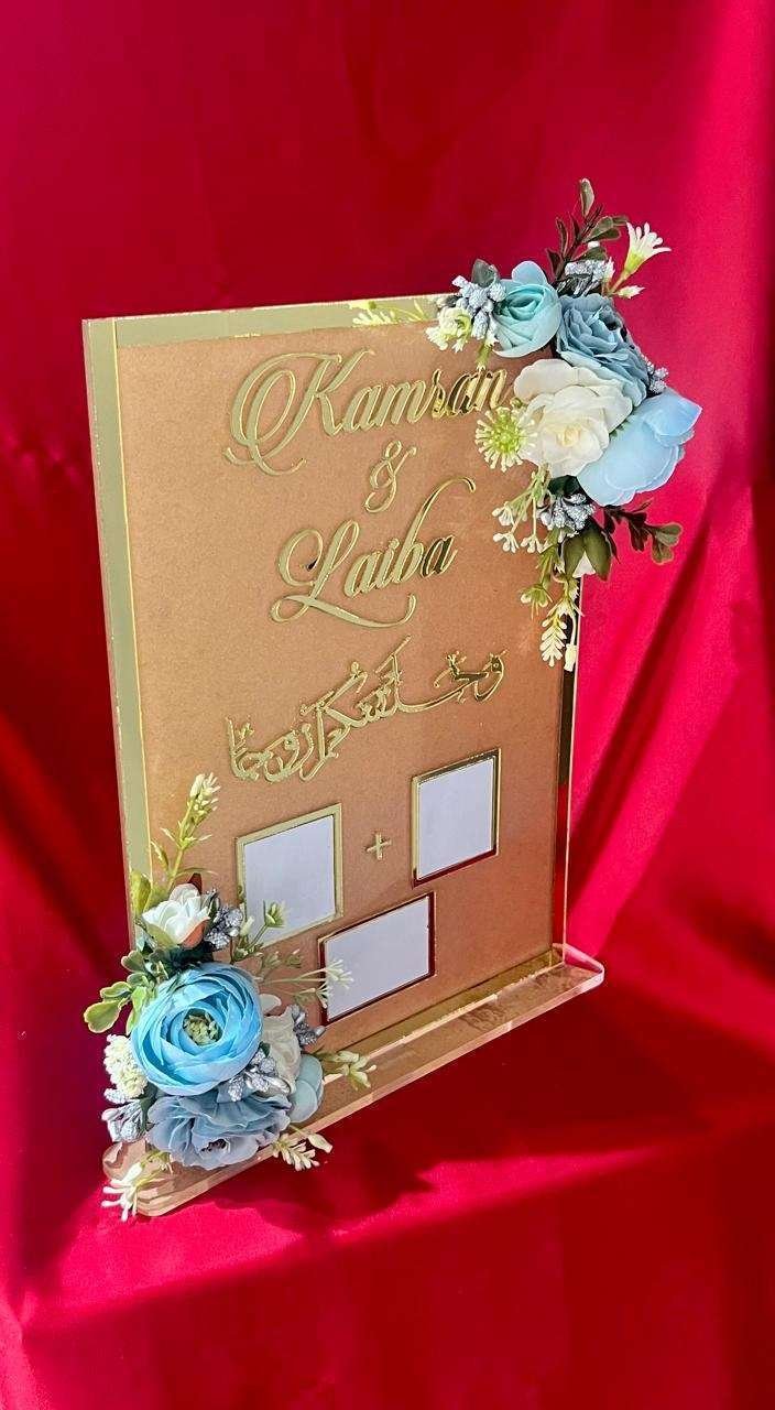 12-1 Thumb Board in Ice Blue and White Flowers - Image 1