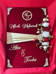 Nikah Folder in Maroon with Flowers