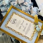 Ice Blue Nikah Nama with Gold Frame