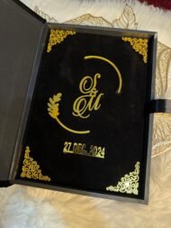 Self Design Fabric Black Booklet Premium