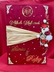 Nikah Nama Folder in Red with Flowers - Image 6