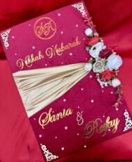 Nikah Nama Folder in Red with Flowers