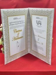 Nikah Nama Folder in White with flowers - Image 5
