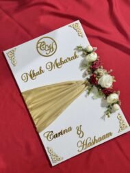Nikah Nama Folder in White with flowers