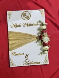 Nikah Nama Folder in White with flowers - Image 4