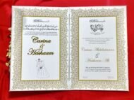 Nikah Nama Folder in White with flowers - Image 6