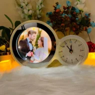 2-1 3D LED Magic Mirror + Clock Frame